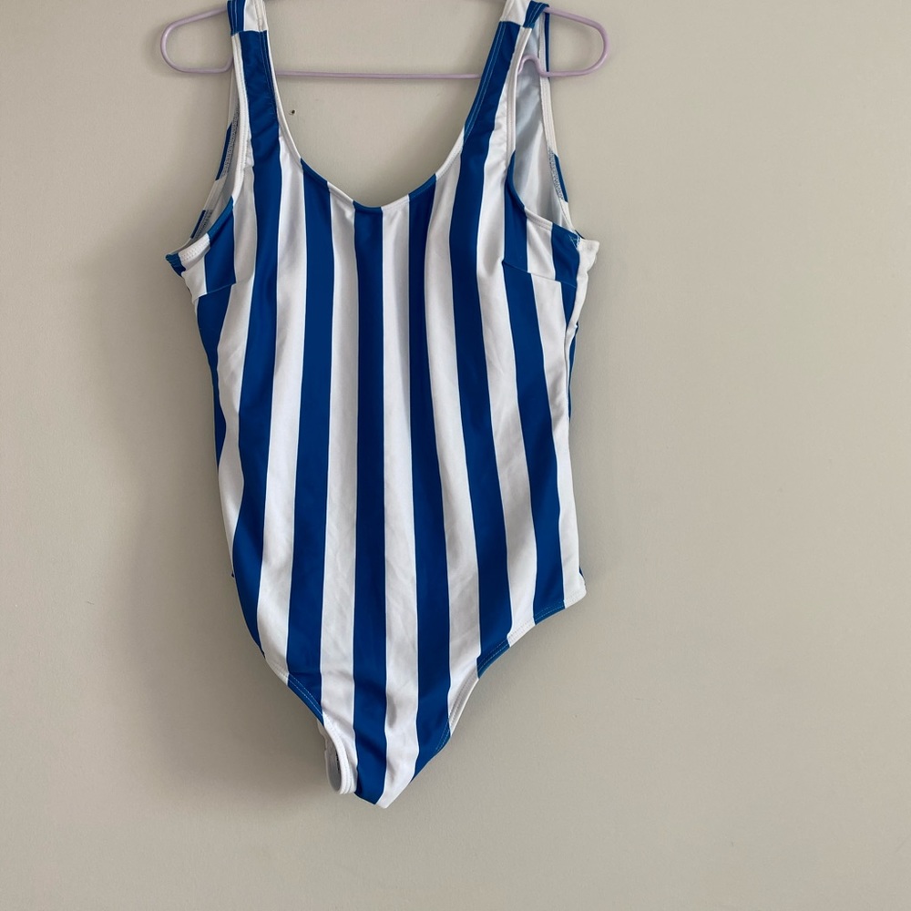 Striped one piece swimsuit